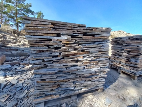 Плитняк златолит серебристый для фасада купить в Нягани