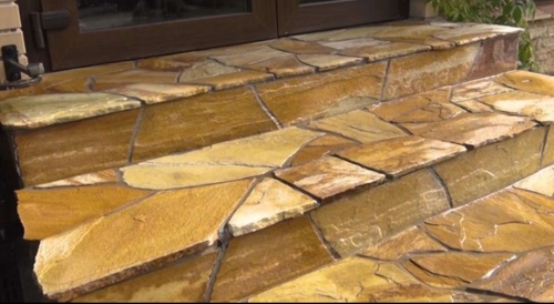 Плитняк златолит жёлтый золотистый для отмостки купить в Нягани